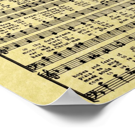 Vintage kerstblad Music Replica Poster (Hoek)