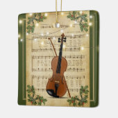Vintage kerstblad Music Violin Keramisch Ornament (Links)
