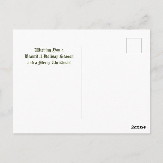 Vintage kerstblad Muziek en Violin Briefkaart (Achterkant)