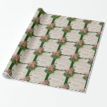 Vintage kerstblad muziek met feestelijk geweld cadeaupapier<br><div class="desc">Dit  ontwerp is voorzien van een viool met een sierstructuur,  met holly bladeren,  bessen en pijnbomen,  met een klassieke kerstmuziekrol op de achtergrond,  ook versierd met pruimen van dennenbomen en holly-bladeren. Het feestelijke kerstontwerp heeft een donkergroene achtergrond.</div>