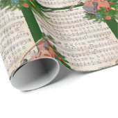 Vintage kerstblad muziek met feestelijk geweld cadeaupapier (Rol Hoek)