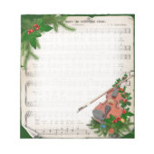 Vintage kerstblad muziek met feestelijk geweld notitieblok (Voorkant)