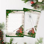 Vintage kerstblad muziek met feestelijk geweld post-it® notes<br><div class="desc">Dit  ontwerp is voorzien van een viool met een sierstructuur,  met holly bladeren,  bessen en pijnbomen,  met een klassieke kerstmuziekrol op de achtergrond,  ook versierd met pruimen van dennenbomen en holly-bladeren. Het feestelijke kerstontwerp heeft een donkergroene achtergrond. Het centrum is vervaagd voor makkelijker schrijven.</div>