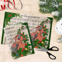 Vintage kerstblad muziek met feestelijk geweld