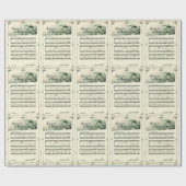 Vintage kerstblad muziek, weg in een woede cadeaupapier (Vlak)