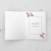 Vintage Kerstbladeren Foto Feestdagen Kaart (Binnen)