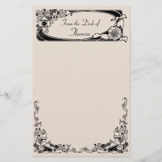 Vintage kerstbloem briefpapier (Voorkant)