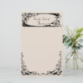 Vintage kerstbloem briefpapier (Staand voorkant)