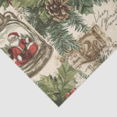 Vintage Kerstbloemen & Santa Decoupage Tissuepapier (Detail)