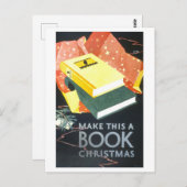 Vintage Kerstboek Poster Briefkaart (Voorkant / Achterkant)