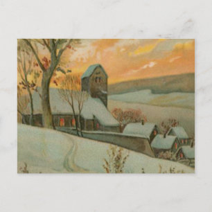 Vintage kerstBoerderij met Deer Feestdagenkaart