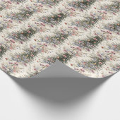 Vintage kerstbomen en bloemen inpakpapier (Hoek)