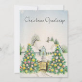 Vintage kerstbomen Home Feestdagenkaart (Voorkant)