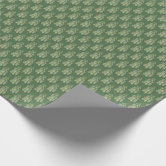 Vintage Kerstbomen illustratiepatroon Cadeaupapier (Hoek)