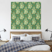 Vintage Kerstbomen illustratiepatroon Canvas Afdruk (Insitu (Slaapkamer))