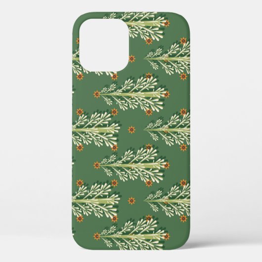 Vintage Kerstbomen illustratiepatroon Case-Mate iPhone Case (Achterkant)