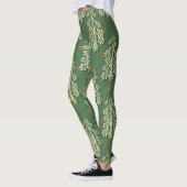Vintage Kerstbomen illustratiepatroon Leggings (Links)