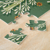 Vintage Kerstbomen illustratiepatroon Legpuzzel (Zijkant)