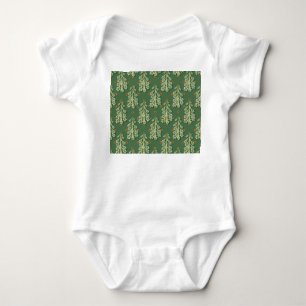 Vintage Kerstbomen illustratiepatroon Romper