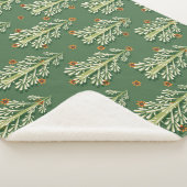 Vintage Kerstbomen illustratiepatroon Sherpa Deken (3/4)