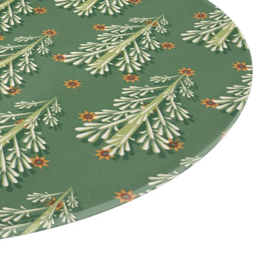 Vintage Kerstbomen illustratiepatroon Snijplank (Hoek)