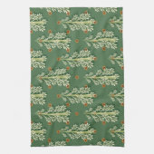 Vintage Kerstbomen illustratiepatroon Theedoek (Verticaal)