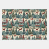 Vintage kerstbomen inpakpapier vel (Voorkant)