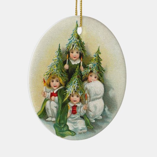 Vintage kerstbomen keramisch ornament (Rechts)