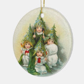 Vintage kerstbomen keramisch ornament (Links)