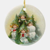 Vintage kerstbomen keramisch ornament (Achterkant)