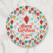 Vintage kerstbomen Ornamenten feestdag Bedankjes Labels (Voorkant)