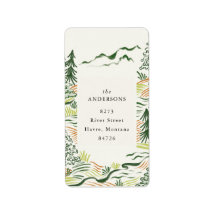 Vintage kerstbomen retour adreslabel