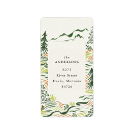 Vintage kerstbomen retour adreslabel etiket