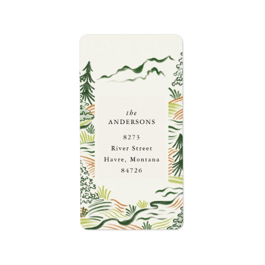 Vintage kerstbomen retour adreslabel etiket (Voorkant)