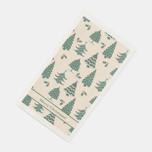 Vintage kerstbomen servet (Hoek)
