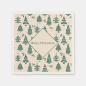 Vintage kerstbomen servet (Voorkant)