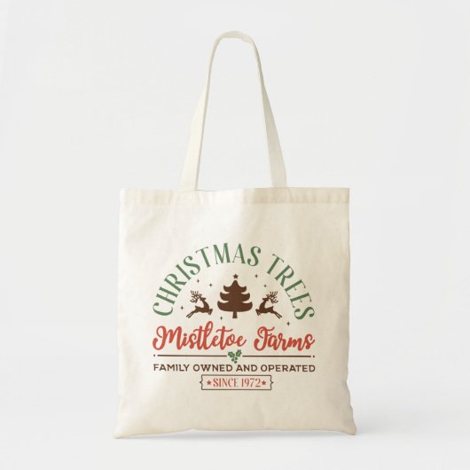 Vintage kerstbomen teken tote bag (Voorkant)