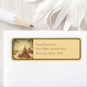 Vintage Kerstboom aangepast retour label (Insitu)