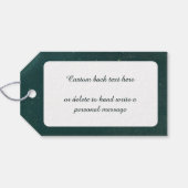 Vintage kerstboom bij nacht met licht cadeaulabel (Achterkant Horizontaal)