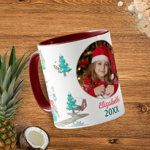 Vintage kerstboom Boerderij Life Maroon Mok