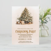Vintage Kerstboom Boho Party Kaart (Staand voorkant)