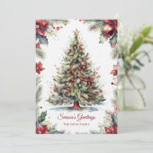 Vintage kerstboom botanische vakantie Kaart (Staand voorkant)