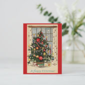 Vintage kerstboom briefkaart (Staand voorkant)
