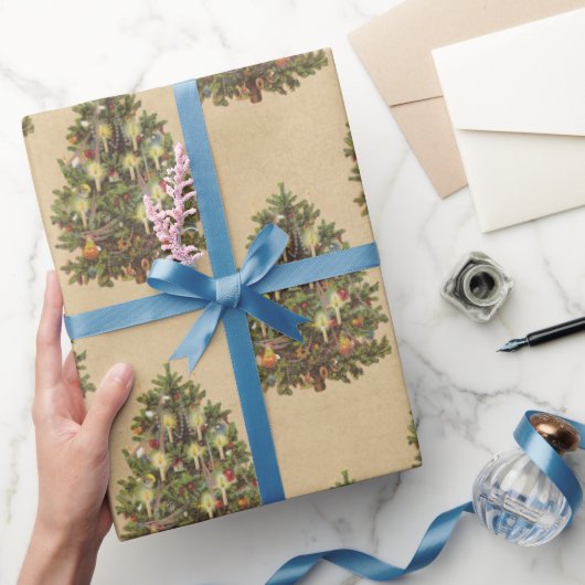 Vintage kerstboom cadeaupapier (Geschenken)