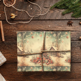 Vintage kerstboom cadeaupapier