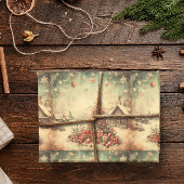 Vintage kerstboom cadeaupapier