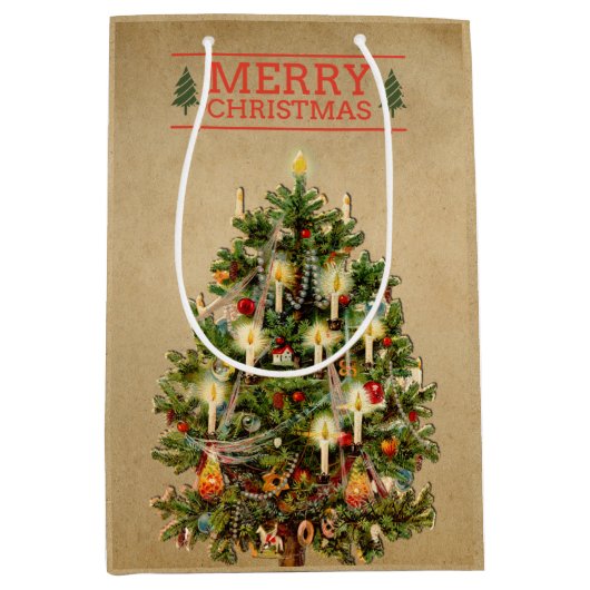 Vintage kerstboom - cadeautas (Voorkant)