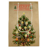 Vintage kerstboom - cadeautas (Achterkant)