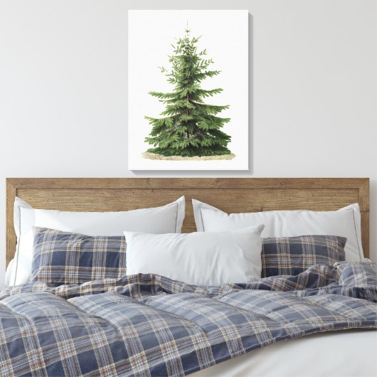 Vintage kerstboom canvas afdruk (Insitu (Slaapkamer))