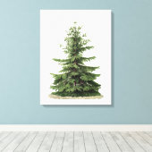 Vintage kerstboom canvas afdruk (Insitu (Houten vloer))